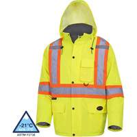 5031 Manteau de s&eacute;curit&eacute; matelass&eacute; imperm&eacute;able, Jaune lime haute visibilit&eacute;, Petit Sidevic Inc.