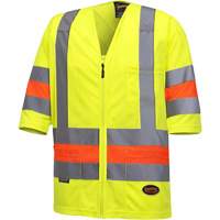 6019 Chandail de circulation &agrave; manches courtes  Qu&eacute;bec, Polyester, T-petit, Jaune lime haute visibilit&eacute; Sidevic Inc.
