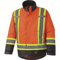 5400 300D Trilobal Ripstop Waterproof Safety Jacket, Polyester, Black/High Visibility Orange, 2X-Large Sidevic Inc.