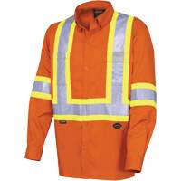 4441 Chemise de s&eacute;curit&eacute; &agrave; manches longues ultra respirante, Coton, Petit, Orange haute visibilit&eacute; Sidevic Inc.