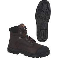 1026 Bottes de travail 6" marron, Cuir, Embout Acier, Taille 10 Sidevic Inc.