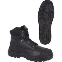 1025 Bottes de travail 6" noires, Cuir, Embout Acier, Taille 10 Sidevic Inc.