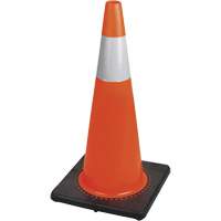 183N C&ocirc;ne de s&eacute;curit&eacute; flexible de premi&egrave;re qualit&eacute;, 28", Orange, Bande(s) r&eacute;fl&eacute;chissante(s) 4" Sidevic Inc.