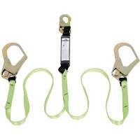SA-54022-6 Shock Absorbing Lanyard, 6', Rebar Hook Center, Snap Hook Leg Ends, Polyester Sidevic Inc.