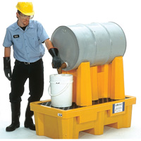 Ultra-Drum Rack 1-Drum Containment System with Drain, 52" L x 29" W x 49.5" H, 750 US gal. Capacity Sidevic Inc.