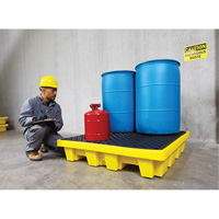 4-Drum Nestable Ultra-Spill Pallet&reg;, 66 US gal. Spill Capacity, 51" x 51" x 10" Sidevic Inc.