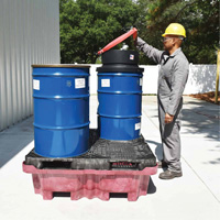 4-Drum Ultra-Spill King&reg; Flat Deck Spill Pallet, 85 US gal. Spill Capacity, 51" x 51" x 17.5" Sidevic Inc.