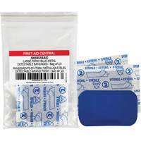 Blue Adhesive Bandages, Rectangular/Square, 3", Fabric Metal Detectable, Non-Sterile Sidevic Inc.