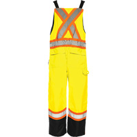 TO1 Winter Traffic Overalls, Polyester, Small, Black/High Visibility Lime-Yellow Sidevic Inc.