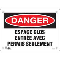Enseigne  Espace clos , 7" x 10", Plastique, Français Sidevic Inc.