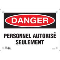 Enseigne  Personnel autoris&eacute; seulement , 7" x 10", Plastique, Français Sidevic Inc.
