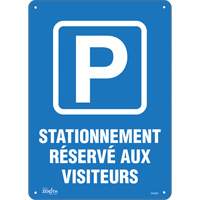 Enseigne  Stationnement r&eacute;serv&eacute; aux visiteurs , 10" x 14", Plastique, Français avec pictogramme Sidevic Inc.