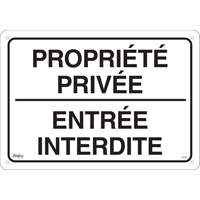 Enseigne  Propri&eacute;t&eacute; priv&eacute;e , 14" x 20", Aluminium, Français Sidevic Inc.