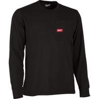Gridiron Long-Sleeved Pocket-T-Shirt, Men's, Small, Black Sidevic Inc.