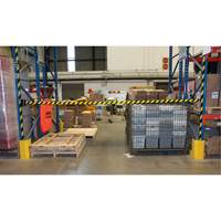 Barri&egrave;re murale magn&eacute;tique avec bande magn&eacute;tique, Plastique, Fixation magn&eacute;tique, 15', Ruban Noir et jaune Sidevic Inc.