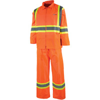 Sealed Rain Suit, Nylon/PVC, X-Small, High Visibility Orange Sidevic Inc.