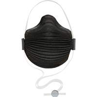 Masques jetables AirWave s&eacute;rie M noirs avec SmartStrap et embout nasal, N95, Certifi&eacute; NIOSH, Moyen/grand Sidevic Inc.