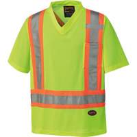 6989 Chandail pour la circulation en micromaille, T-petit, Jaune lime haute visibilit&eacute; Sidevic Inc.