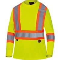 6969 Chandail de s&eacute;curit&eacute; &agrave; manches longues en il-de-perdrix pour femme, Polyester, T-petit, Jaune lime haute visibilit&eacute; Sidevic Inc.