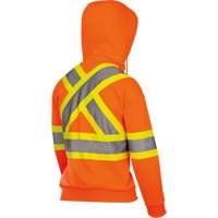 6924W Chandail &agrave; capuchon en molleton avec fermeture &agrave; glissi&egrave;re, Polyester, T-petit, Orange haute visibilit&eacute; Sidevic Inc.