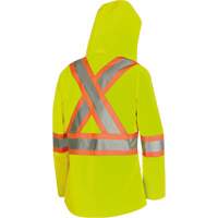 5628W The Rock Women's 300D  Quilted Safety Parka, Polyester/Polyurethane, High Visibility Lime-Yellow, X-Small Sidevic Inc.