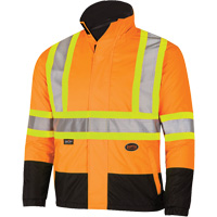 5770 Waterproof Reversible Safety Jacket, Polyester/Polyurethane, High Visibility Orange, Small Sidevic Inc.