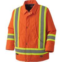 5537A Parka de s&eacute;curit&eacute; matelass&eacute; en canevas de coton, Orange haute visibilit&eacute;, Petit Sidevic Inc.
