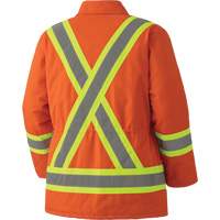 5537A Parka de s&eacute;curit&eacute; matelass&eacute; en canevas de coton, Orange haute visibilit&eacute;, Petit Sidevic Inc.