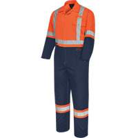 5514BBT Combinaison de s&eacute;curit&eacute; 2 tons avec fermeture &agrave; glissi&egrave;re, 40 (grand taille), Orange haute visibilit&eacute;/Bleu marin Sidevic Inc.