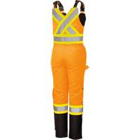 5040BBW Combinaison de s&eacute;curit&eacute; imperm&eacute;able haute visibilit&eacute; pour femmes, Polyester, T-petit, Noir/Orange haute visibilit&eacute; Sidevic Inc.