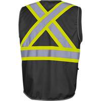 6959BK Veste de s&eacute;curit&eacute; haute visibilit&eacute; en tricot chaîne avec fermeture &agrave; glissi&egrave;re, Noir, T-petit, Polyester Sidevic Inc.