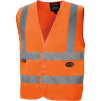 6885 Veste de s&eacute;curit&eacute; haute visibilit&eacute; en tricot chaîne, Orange haute visibilit&eacute;, Petit, Polyester Sidevic Inc.