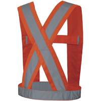 5491 Bretelles ajustables de s&eacute;curit&eacute; haute visibilit&eacute; de 4" de largeur, R&eacute;pond ou surpasse la norme CSA Z96 classe 2 - niveau 2, Orange haute visibilit&eacute;, Couleur r&eacute;fl&eacute;chissante Argent, Taille unique Sidevic Inc.