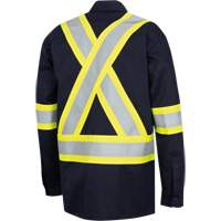 7742SF FR-TECH&reg; High-Visibility 88/12 Arc-Rated Safety Shirt, Small, Navy Blue Sidevic Inc.