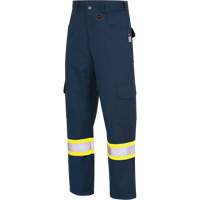 7764 FR-Tech&reg; High Visibility 88/12 FR/Arc Rated Safety Cargo Pants, 30, x 32, Navy Blue Sidevic Inc.