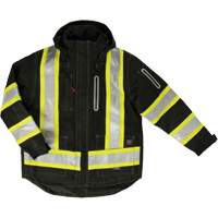 Manteau de s&eacute;curit&eacute; 4-en-1 en tissu ind&eacute;chirable, Polyester, Noir, T-petit Sidevic Inc.
