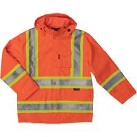 Manteau de s&eacute;curit&eacute; imperm&eacute;able en tissu ind&eacute;chirable Ripstop, Polyester, T-petit, Orange haute visibilit&eacute; Sidevic Inc.