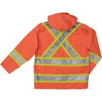 Manteau de s&eacute;curit&eacute; imperm&eacute;able en tissu ind&eacute;chirable Ripstop, Polyester, T-petit, Orange haute visibilit&eacute; Sidevic Inc.