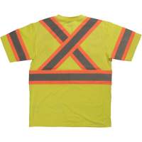 Chemise de s&eacute;curit&eacute; &agrave; manches courtes, Coton, T-petit, Jaune lime haute visibilit&eacute; Sidevic Inc.