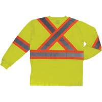 T-shirt de s&eacute;curit&eacute; &agrave; manches longues, Coton, T-petit, Jaune lime haute visibilit&eacute; Sidevic Inc.