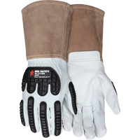 Leather Welding Work Gloves, Medium, Goatskin Palm, Gauntlet Cuff Sidevic Inc.