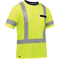 Bisley&reg; X-Back Short Sleeve Shirt, Poly-Cotton, Small, High Visibility Lime-Yellow Sidevic Inc.