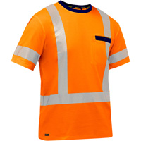 Bisley&reg; X-Back Short Sleeve Shirt, Poly-Cotton, Small, High Visibility Orange Sidevic Inc.