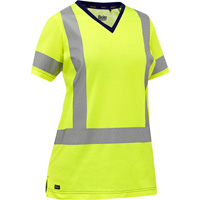 Bisley&reg; Women's X-Back Short Sleeve Shirt, Poly-Cotton, Small, High Visibility Lime-Yellow Sidevic Inc.