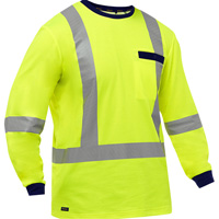 Bisley&reg; X-Back Long Sleeve Shirt, Poly-Cotton, Small, High Visibility Lime-Yellow Sidevic Inc.