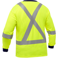 Bisley&reg; X-Back Long Sleeve Shirt, Poly-Cotton, Small, High Visibility Lime-Yellow Sidevic Inc.