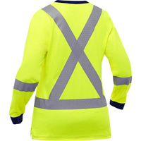 Bisley&reg; Women's X-Back Long Sleeve Shirt, Poly-Cotton, Small, High Visibility Lime-Yellow Sidevic Inc.