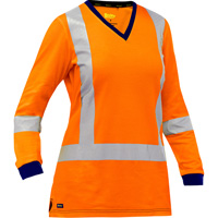 Bisley&reg; Women's X-Back Long Sleeve Shirt, Poly-Cotton, Small, High Visibility Orange Sidevic Inc.