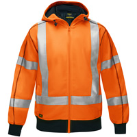 Bisley&reg; X-Back Full Zip Hooded Sweatshirt with Sherpa Lining, Small, High Visibility Orange Sidevic Inc.