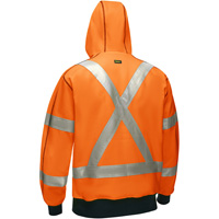 Bisley&reg; X-Back Full Zip Hooded Sweatshirt with Sherpa Lining, Small, High Visibility Orange Sidevic Inc.